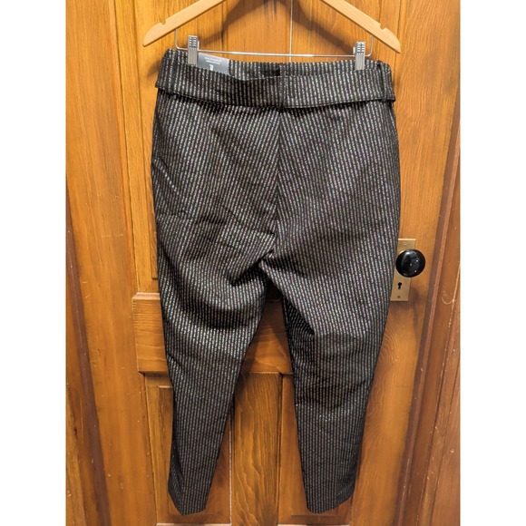 Jules & Leopold Pull On Slim Leg Ankle Length Pant Tie Front  Gold Shimmer Black - Picture 5 of 8